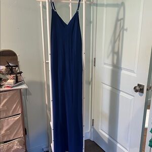 Elegant Blue Maxi Dress Light Sweater Dress